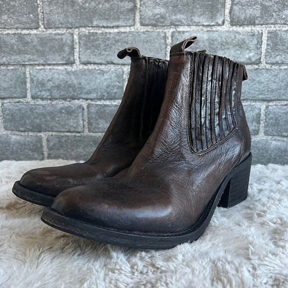 AllSaints Bonny Valley Ankle Boots Brown Leather Size EU 41 US 11 - Picture 1 of 11